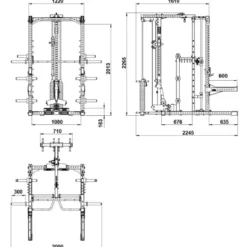Discount Smith Machine MPX-⁠780 + Lat Pulley met 125 kg gewichtstapel Smith Machines