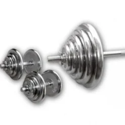 Clearance Chromen Halter Plus Set 100kg Standaard Haltersets 30 Mm
