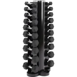 New Hex Dumbbell Set met Opbergtoren Hex Dumbbells