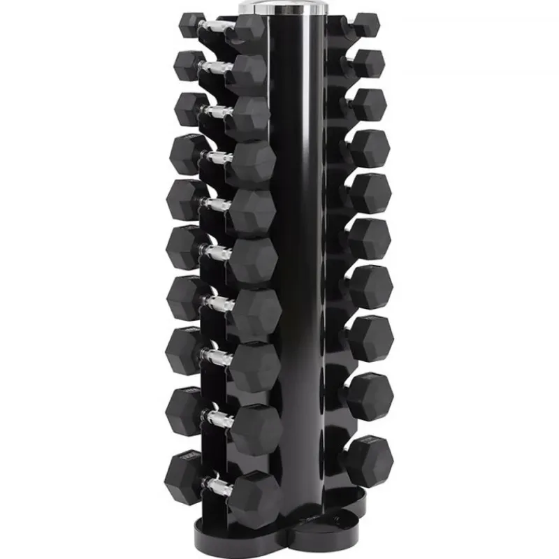 New Hex Dumbbell Set met Opbergtoren Hex Dumbbells